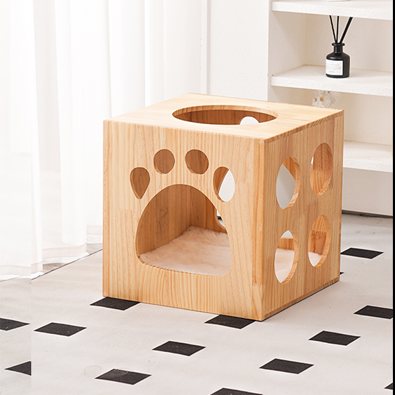 Cat Nest Four Seasons Universal Solid Wood Plush Mat Kitten's Nest