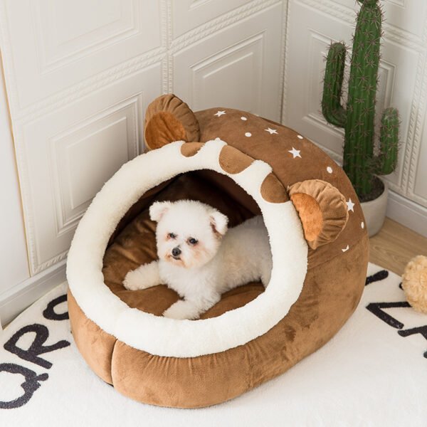 Dog house semi enclosed all season universal teddy bear, small and medium-sized dog house, cat bed, cat bed, cat bed, detachable and washable pet supplies