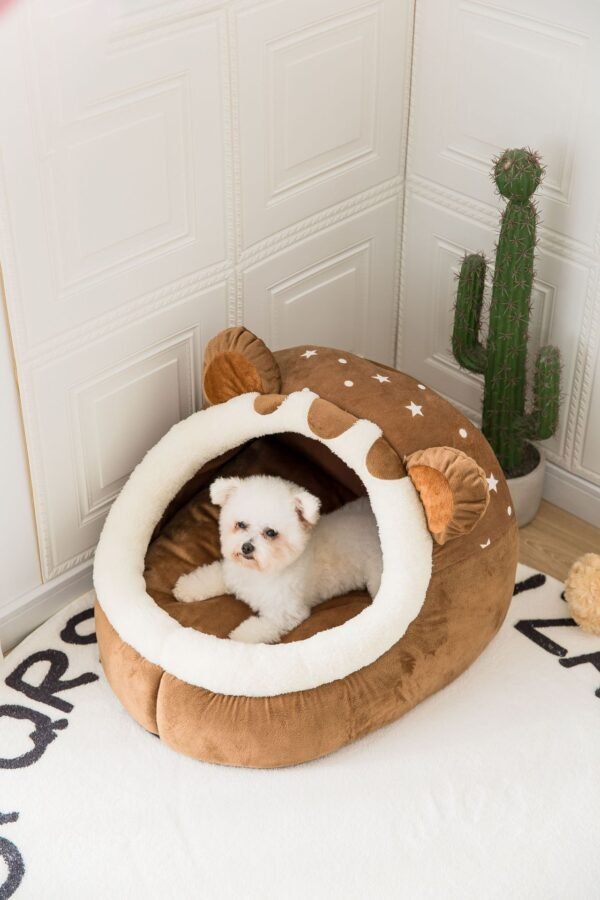 Dog house semi enclosed all season universal teddy bear, small and medium-sized dog house, cat bed, cat bed, cat bed, detachable and washable pet supplies
