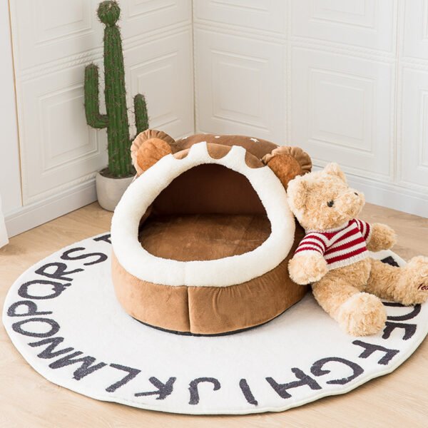 Dog house semi enclosed all season universal teddy bear, small and medium-sized dog house, cat bed, cat bed, cat bed, detachable and washable pet supplies