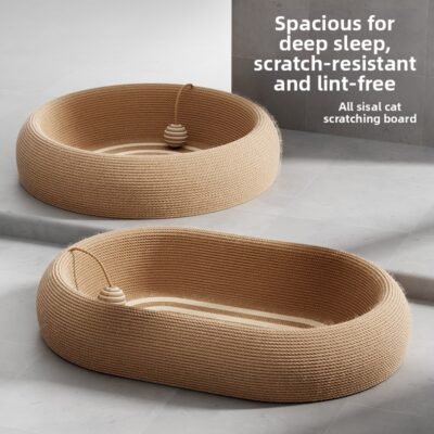 Large space sisal cat scratch board, integrated cat bed, enlarged and widened, wear-resistant and non shedding cat scratch basin