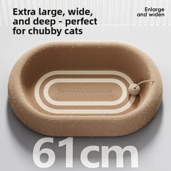 Large space sisal cat scratch board, integrated cat bed, enlarged and widened, wear-resistant and non shedding cat scratch basin