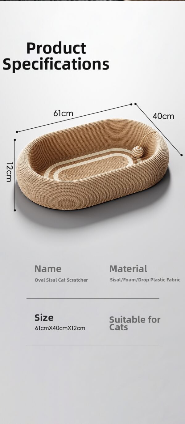 Large space sisal cat scratch board, integrated cat bed, enlarged and widened, wear-resistant and non shedding cat scratch basin