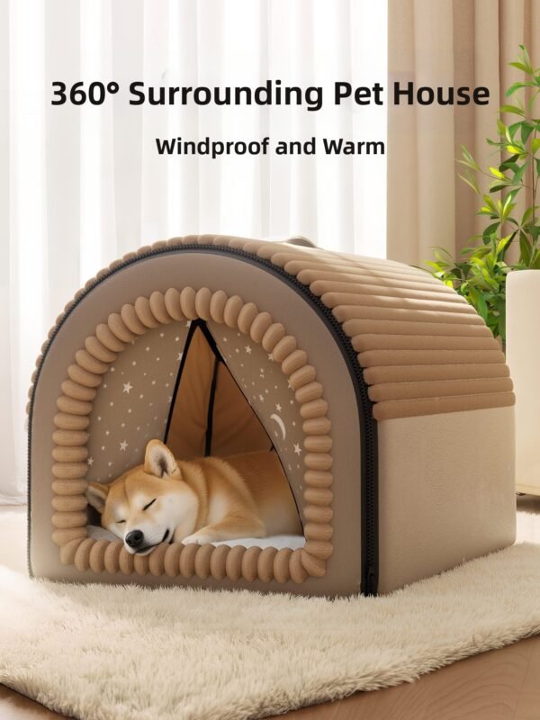 Dog kennel, warm in winter, dog bed for sleeping in winter, dog house, enclosed, secure, large and small dog pet kennels, removable and washable