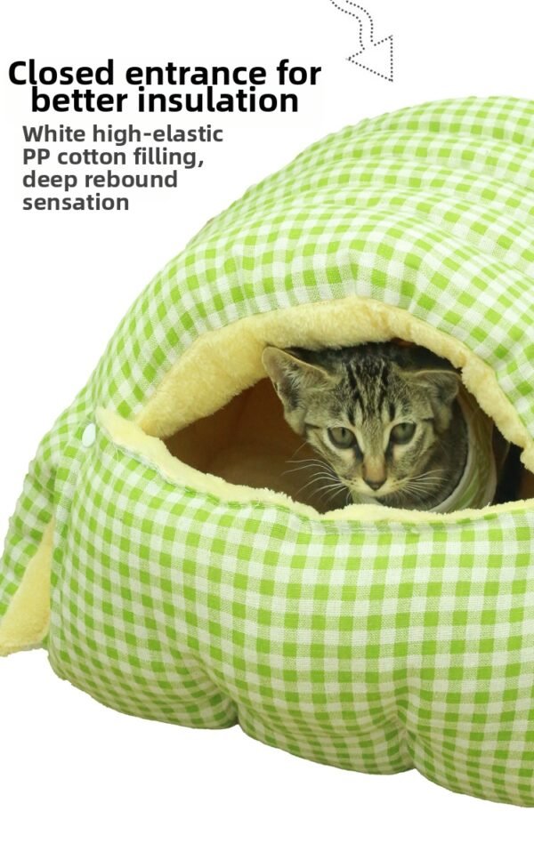 Four season universal dismantling and cleaning house, enclosed cat bed, winter cat warm sleeping bag with thick velvet, small dog bed