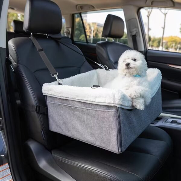 Car mounted pet mat/nest with high height pet car seat belt, detachable inner lining