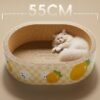Cat scratch board, cat nest integrated, circular, scratch resistant, wear-resistant, non shedding corrugated paper cat toy, playable and sleepable