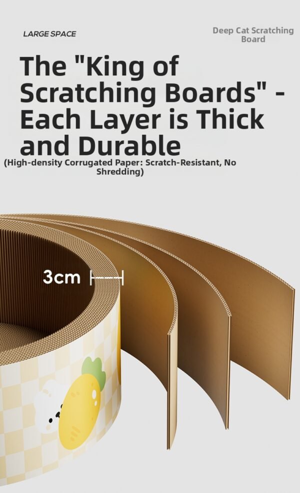 Cat scratch board, cat nest integrated, circular, scratch resistant, wear-resistant, non shedding corrugated paper cat toy, playable and sleepable