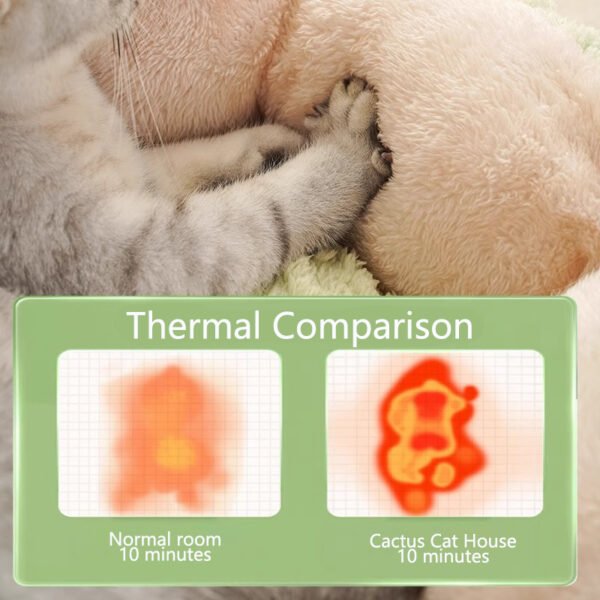 Winter Cat House Pet Cactus Nest Thickened Plush Pet Nest Cat Bed Cat Nest Warm Dog Nest