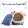 Closed cat bed, multi cat home, pet house for sleeping cats, dog bed, semi closed, breathable, removable and washable